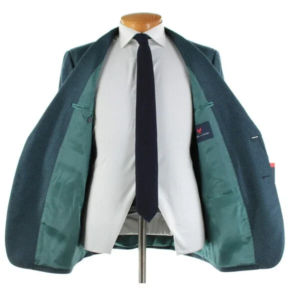 Cardinal of Canada NWT Wool Sport Coat Size 44R US In Blue & Green Melange